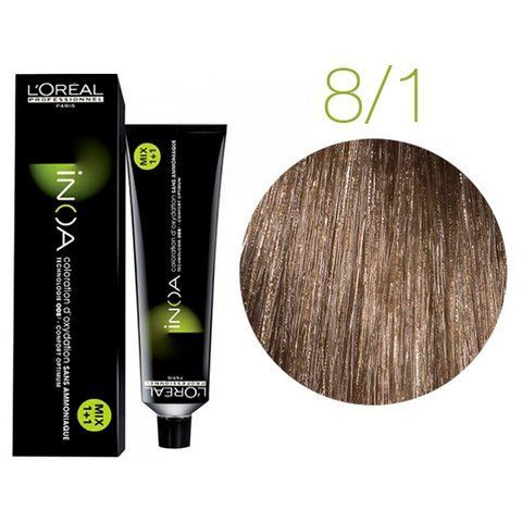 Крем-фарба для волосся Loreal Professionnel INOA 8/1 Світлий блонд 60 мл 0000000005969 фото