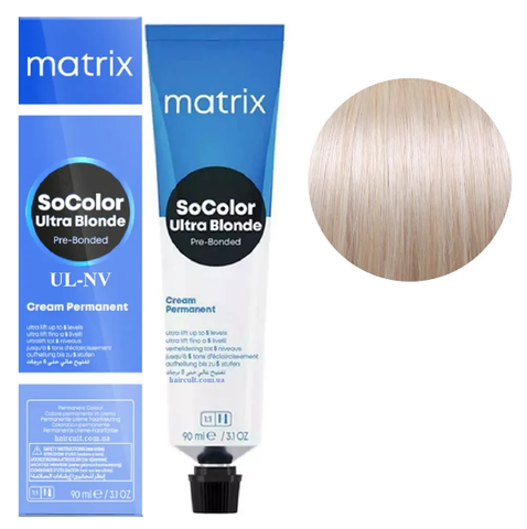 Крем-фарба Matrix SoColor Pre-Bonded Permanent №UL-NV+ Екстра-блонд натурально-фіолетовий 90 мл 0000000022694 фото