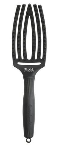 Щетка массажная для волос Olivia Garden Fingerbrush Combo Full Black Medium 0000000023327 фото