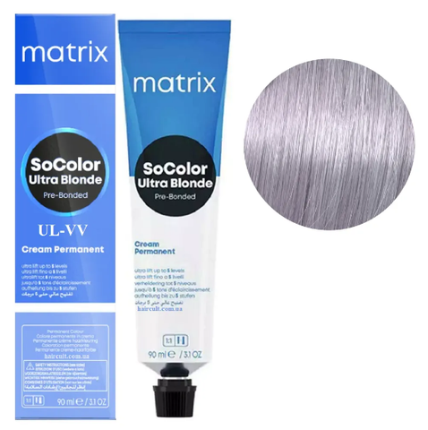 Крем-фарба Matrix SoColor Pre-Bonded Cream №UL-VV Дуже перламутровий попелястий блондин 90 мл 0000000022696 фото