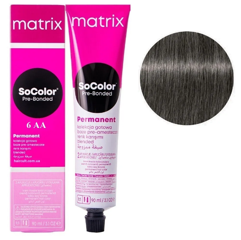 Крем-фарба Matrix SoColor Pre-Bonded Cream №6AA Шатен глибокий попелястий 90 мл 0000000022555 фото