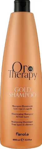 Шампунь зволожуючий з мікрочастинками золота Fanola Oro Therapy Shampoo Oro Puro 1000 мл 0000000013134 фото