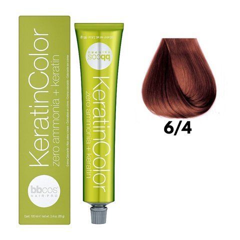 Крем-фарба безаміачна для волосся BBCos Keratin Color №6.4 Red Dark Blond 100 мл 0000000019204 фото