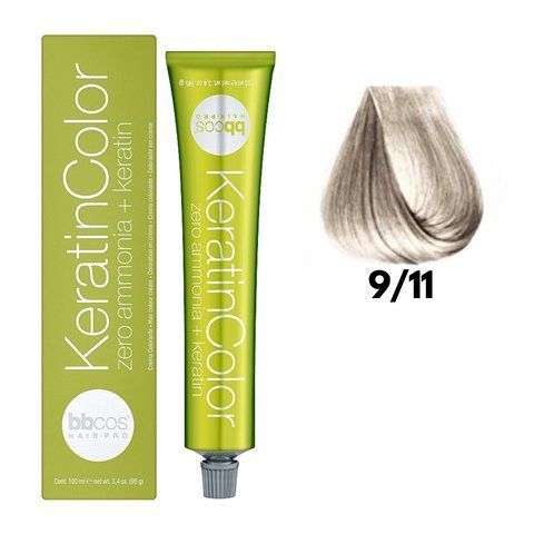 Крем-фарба безаміачна для волосся BBCos Keratin Color №9.11 Very Light Intense Ash Blond 100 мл 0000000019237 фото