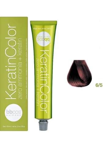 Крем-фарба безаміачна для волосся BBCos Keratin Color №6.5 Dark Blond Mahogany 100 мл 0000000019205 фото