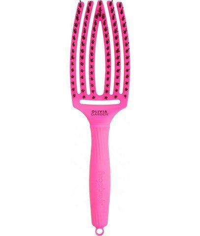 Щетка для волос Olivia Garden FingerBrush Boar & Nylon ThinkPink 2023 Neon Pink 0000000021288 фото