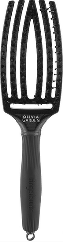 Щетка для волос Olivia Garden FingerBrush Care Ionic Boar & Nylon Black Onyx M 0000000021290 фото