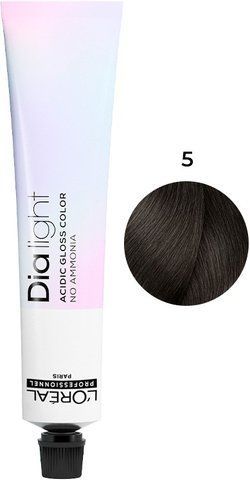 Гель-краска кислотная без аммиака L'Oreal Professionnel DIA Light №5 Светлый шатен 50 мл 0000000015742 фото
