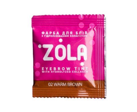 Фарба для брів з колагеном в саше Zola Eyebrow Tint With Collagen №02 Warm Brown 5 мл 0000000017917 фото