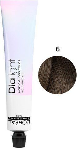 Гель-краска кислотная без аммиака L'Oreal Professionnel DIA Light №№6 Темный блондин 50 мл 0000000002841 фото