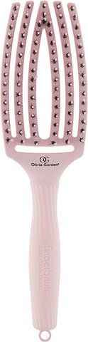 Щетка массажная для волос Olivia Garden Finger Brush Iconic Boar&Nylon Pastel Pink 0000000023284 фото