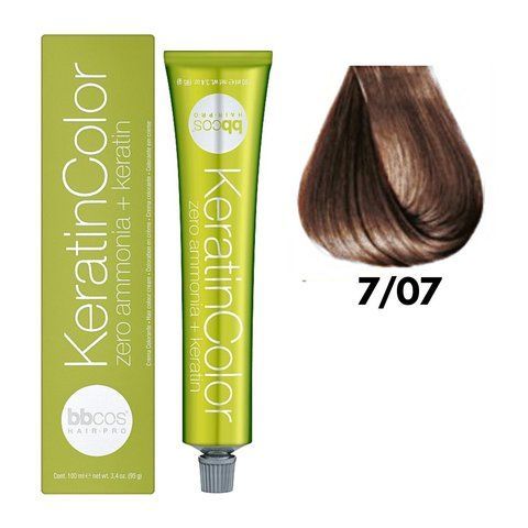 Крем-фарба безаміачна для волосся BBCos Keratin Color №7.07 Tobacco 100 мл 0000000019212 фото
