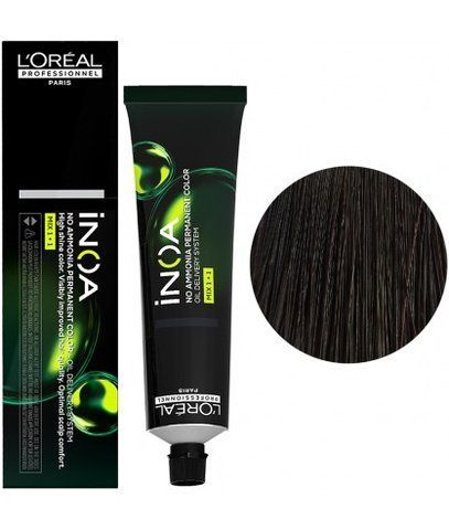 Крем-фарба для волосся Loreal Professionnel INOA 4/0 Інтенсивний темний каштан 60 мл 0000000005915 фото
