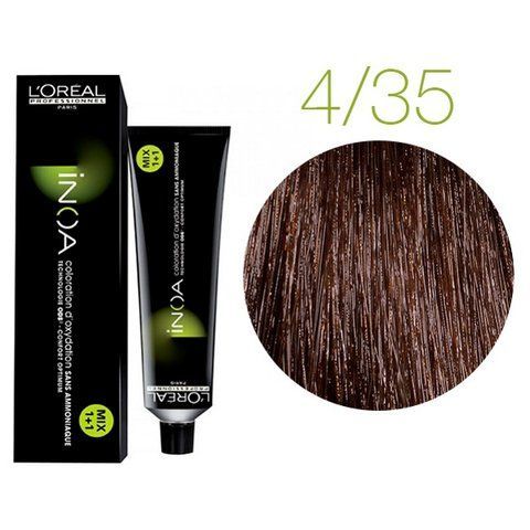 Крем-фарба для волосся Loreal Professionnel INOA 4/35 Темний шатен золотисто-червоний 60 мл 0000000005919 фото