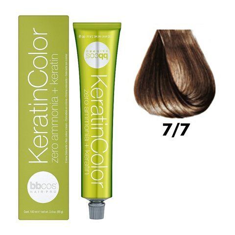 Крем-фарба безаміачна для волосся BBCos Keratin Color №7.7 Beige Blond 100 мл 0000000019218 фото