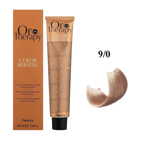 Крем-фарба безаміачна для волосся Fanola Oro Therapy №9/0 Very light blonde 100 мл 0000000000539 фото
