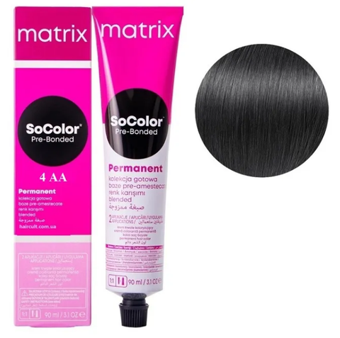 Крем-фарба Matrix SoColor Pre-Bonded Cream №4AA Шатен глибокий попелястий 90 мл 0000000022592 фото