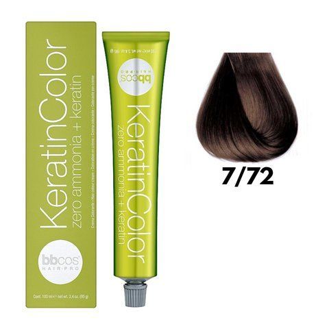 Крем-фарба безаміачна для волосся BBCos Keratin Color №7.72 Walnut 100 мл 0000000019219 фото