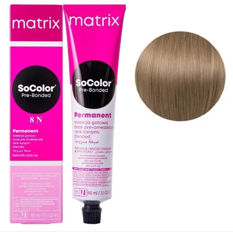 Крем-фарба Matrix SoColor Pre-Bonded Cream Permanent №8N Світлий блондин 90 мл 0000000022470 фото