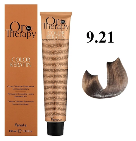Крем-фарба безаміачна для волосся Fanola Oro Therapy №9/21 Very light blonde violet ash 100 мл 0000000000543 фото