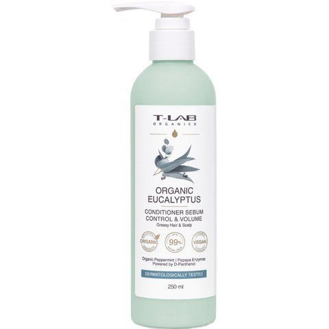 Кондиціонер для жирного волосся T-LAB Organic Eucalyptus Sebum Control & Volume Conditioner 250 мл 0000000019394 фото