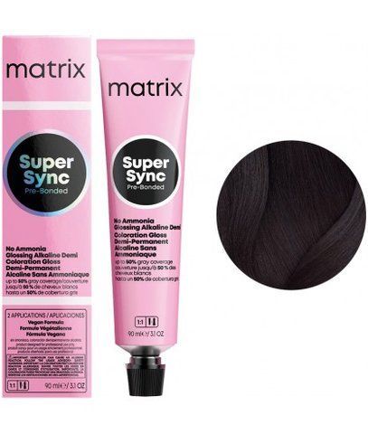 Крем-фарба безаміачна Matrix Super Sync Pre-Bonded №1A Ashy black 90 мл 0000000021134 фото