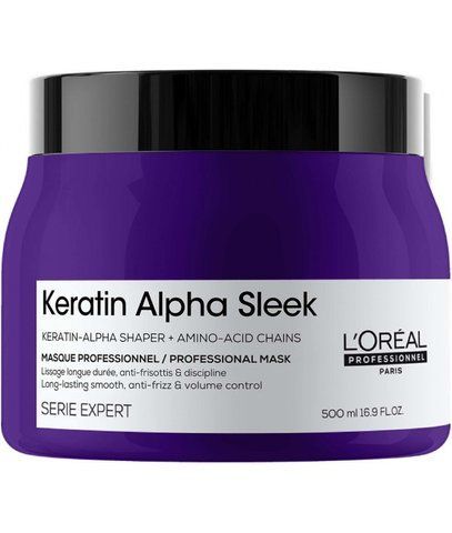 Маска для гладкости пушистых волос L'Oreal Professionnel Keratin Alpha Sleek Mask 500 мл 0000000023250 фото