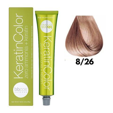Крем-краска безаммиачная для волос BBCos Keratin Color №8.26 Light Copper Blonde 100 мл 0000000019227 фото