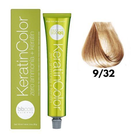 Крем-фарба безаміачна для волосся BBCos Keratin Color №9.32 Very Light Honey Blonde 100 мл 0000000019241 фото