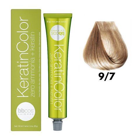 Крем-фарба безаміачна для волосся BBCos Keratin Color №9.7 Very Light Beige Blond 100 мл 0000000019242 фото