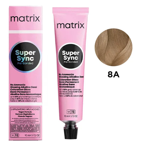 Крем-фарба безаміачна Matrix Super Sync Pre-Bonded №8A Light Ash Blonde 90 мл 0000000021175 фото