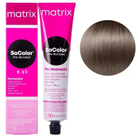 Крем-фарба Matrix SoColor Pre-Bonded Cream №8AV Перламутровий попелястий світлий блондин 90 мл 0000000022543 фото